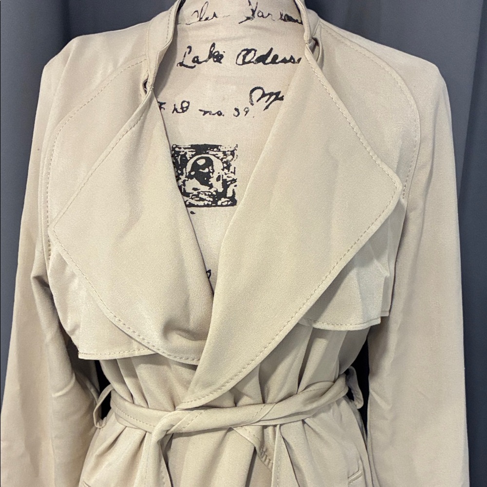 Chic Beige Trench Coat - Picture 3 of 10